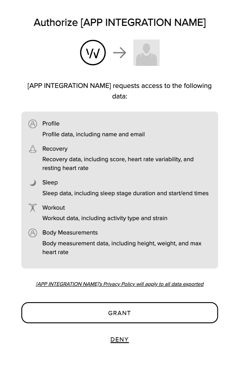 WHOOP Data Authorization