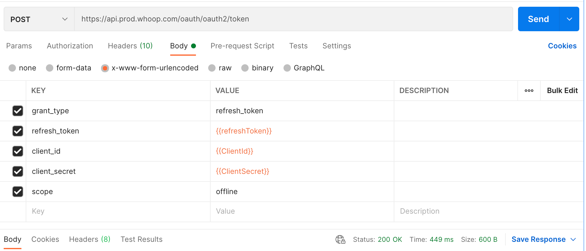 Refreshing Access Tokens WHOOP For Developers